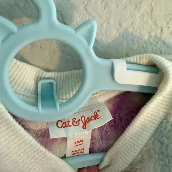 Cat & Jack Girls Tie Dye Fuzzy Fleece Lounge Outfit Set Size 12M Sherpa Winter - Picture 2 of 5